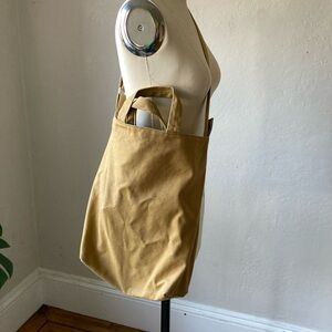 Baggu Duck Bag Vertical Cotton Canvas Crossbody Tote Dark Khaki Snap Closure